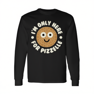 T-shirt promotionnel à manches longues avec motif 'Je suis ici juste pour la pizzelle' - Pizzelle italienne - Product Image 3