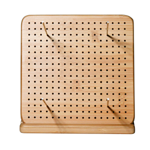 Tabla de bloqueo de hilo de bambú extra gruesa de 18 mm con clavijas, cajón de almacenamiento, <span class=keywords><strong>agujas</strong></span> y orificios para ganchillo - Product Image 4