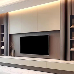 Mueble <span class=keywords><strong>de</strong></span> Diseño Moderno <span class=keywords><strong>de</strong></span> Lujo, Estante <span class=keywords><strong>Flotante</strong></span> <span class=keywords><strong>de</strong></span> <span class=keywords><strong>Madera</strong></span>, Soporte <span class=keywords><strong>de</strong></span> Pared <span class=keywords><strong>para</strong></span> <span class=keywords><strong>TV</strong></span>, Mueble con Paneles <span class=keywords><strong>para</strong></span> Sala <span class=keywords><strong>de</strong></span> Estar - Product Image 2