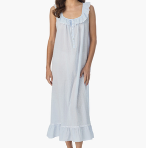Ropa <span class=keywords><strong>de</strong></span> Dormir Ecológica para Mujer, Camisón Romántico y Transpirable con Cuello <span class=keywords><strong>de</strong></span> <span class=keywords><strong>Muñeca</strong></span> y Estampado <span class=keywords><strong>de</strong></span> Puntos Suizos, Pijamas Femeninos - Product Image 1
