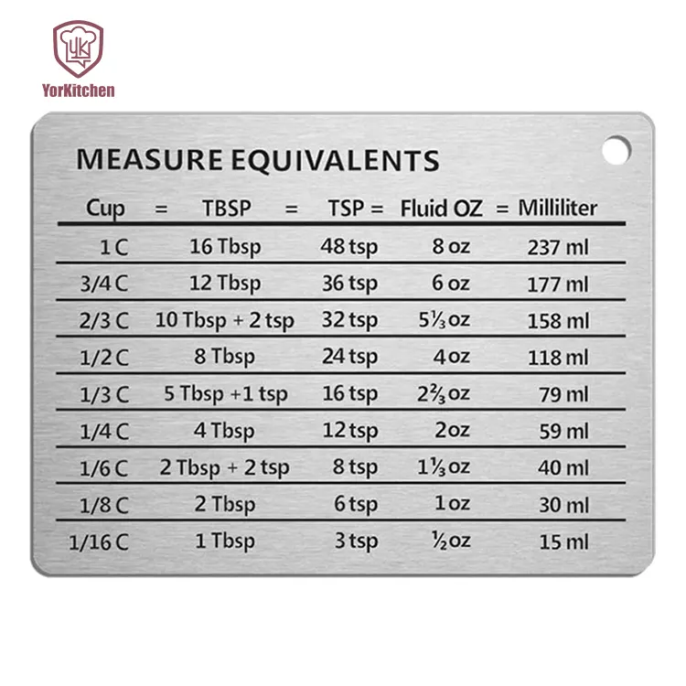 Tableau de Conversion de mesure magnétique aimant de réfrigérateur en acier inoxydable aimants de réfrigérateur toutes saisons non pris en charge 100