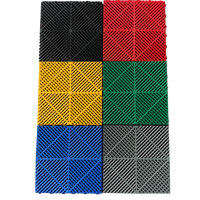Dalles de sol de garage emboîtables en PP de qualité supérieure, antidérapantes, à clipser, avec drainage, pour applications de lavage de voitures et d'atelier