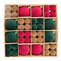 Boules de Noël en PET floquées, 72 pièces, 6/3 cm, décorations de Noël pour arbre, décorations festives, modèle