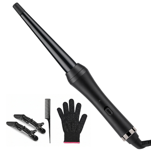 <span class=keywords><strong>Fer</strong></span> à boucler <span class=keywords><strong>conique</strong></span> sans clip en céramique extra long anti-brûlure pour boucles serrées et ondulations de plage - Product Image 1