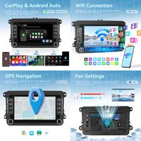Hikity Qualcomm 8 Core 7 ''pour VW Magotan Passat Golf Polo Seat Skoda 4 + 64G Autoradio sans fil Carplay/Android Auto GPS/WiFi OEM