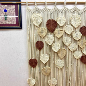 Nouveau rideau mural en <span class=keywords><strong>macramé</strong></span> personnalisé avec des feuilles, rideau en <span class=keywords><strong>macramé</strong></span> pour mariage, toile de fond W9199 - Product Image 4
