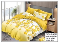 Parures de draps plats en coton à haute densité de fils, imprimées de motifs floraux, vente en gros Afrique