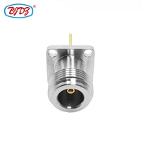 Brida de 4 agujeros de fábrica, conector hembra tipo N de 17,5mm, montaje en Panel de soldadura con conectores coaxiales RF de 20mm