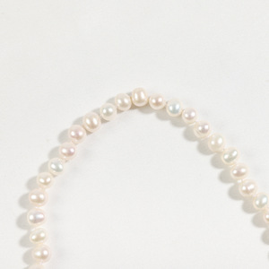 <span class=keywords><strong>Collar</strong></span> <span class=keywords><strong>de</strong></span> <span class=keywords><strong>Perlas</strong></span> <span class=keywords><strong>de</strong></span> Agua Dulce Casi Naturales <span class=keywords><strong>de</strong></span> 7-8 mm, Plata <span class=keywords><strong>de</strong></span> Ley S925, Gran Brillo, Estilo Clásico/Elegante, para Uso Diario - Product Image 5