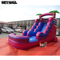 Toboggan aquatique gonflable commercial pour enfants de 14 pieds avec piscine pour fêtes en extérieur