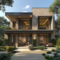 Fenêtre à persiennes panoramique en aluminium moderne Beigeman, personnalisée, résistante aux typhons, pour villas côtières