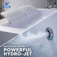 Baignoire de massage en acrylique pour 2 personnes, certifiée CE, de luxe, autoportante, portable, pour appartement et villa, avec 22 jets