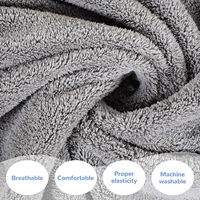 Lot de 3 Peignoirs en Velours Corail pour Femme, Robe de Bain Intégrale avec Fermeture Ajustable et Dessus Élastique, Doux et Moelleux