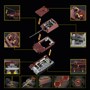 12GO 97022 Kit de Bloques de Construcción del Destructor de Tanques Ferdinand Alemán de la Segunda Guerra Mundial, Más de 800 Piezas, Juguete Educativo de Ensamblaje para Adolescentes - Product Image 1