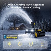 Robot souffleur de neige entièrement mains libres, batterie à rappel automatique à 20 % de charge restante, protection de sécurité pour l'entretien des grandes surfaces extérieures