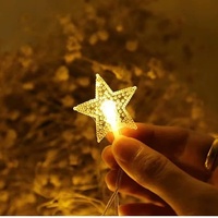Guirlande lumineuse LED rechargeable en forme de lune et d'étoiles, fil de cuivre, alimentée par piles, pour chambre à coucher, cadeau d'anniversaire pour enfants, décoration de Noël