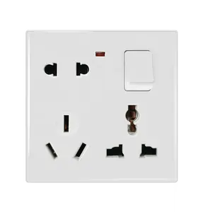 New design wall switch & socket 1 gang 8 pin socket for double UK socket 6 PIN
