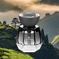 Diffuseur d'aromathérapie en verre pour voiture avec couvercle en bois, éliminateur d'odeurs par évaporation naturelle, rafraîchisseur d'air pour voiture