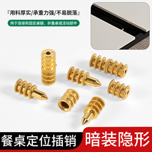 Copper Sleeve Furniture Connectors Zinc Alloy Hidden Pins For <b>Office</b> Furniture Durable Shelf Supports - Product Image 3