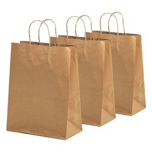 Phân Hủy Sinh Học Dùng Một Lần Kraft Túi Giấy Biểu Tượng Tùy Chỉnh In Ấn Cấp Thực Phẩm Takeaway Bao Bì Màu Nâu Trắng Xử Lý Cho Quần Áo - Product Image 4