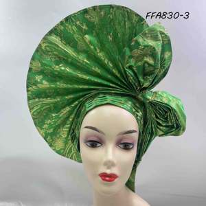 Turban nigérian Aso Oke, designs de mariage 2025, Gele perlé automatique pour femmes et dames africaines élégantes, tenue de soirée - Product Image 3