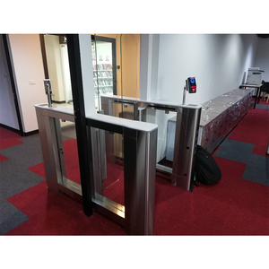 <strong>Half</strong> <strong>Height</strong> Glass Sliding Speed Gates <strong>Turnstile</strong> With Card Reader Access Control System for Security Entrance - Product Image 4
