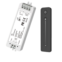 Kit de Contrôleur LED Sans Fil Skydance V1+R11 5-36V 1 Canal RF2.4G pour Couleurs Unies avec Luminosité Réglable et Télécommande à Tension Constante