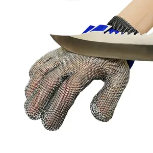 RTS Butcher Stainless Steel Razor Wire Mesh Chain Mail Enforced Cut Resistant Gloves Cut Proof Working Protection Gloves