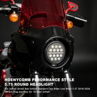 Phare de moto pour Harley Softail 2018-2026, style performance nid d'abeille, phare rond de 5,75 pouces, plug and play