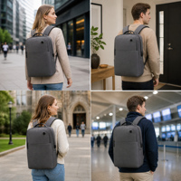 Sac à dos pour ordinateur portable en tissu Oxford personnalisé, unisexe, fin, pour le travail, les déplacements et les voyages, avec port de charge USB