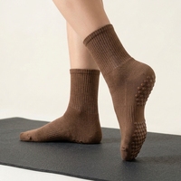 Calcetines de Pilates de Algodón para Mujer, Calcetines de Yoga Tejidos Coloridos, Calcetines Deportivos Transpirables Antideslizantes para Ejercicio en Primavera