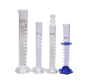 Cylindre gradué en verre borosilicate transparent 25 ml avec graduation 0,5 ml pour laboratoire et tube de pluviomètre - Product Image 1