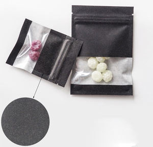 Petits sacs en papier kraft refermables avec fermeture éclair, noirs et marron, avec fenêtre, pour aliments, collations, bonbons, thé, nourriture pour animaux de compagnie - Product Image 3