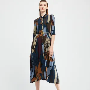 Индивидуальное высококачественное платье из натурального шелка, женские платья, цифровые женские шелковые Роскошные Украшенные платья с принтом, оптовая продажа от производителя