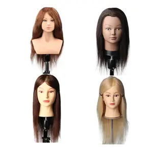 Vente en gros de coiffure naturelle russe commune vrais cheveux équipement de boxe Mannequin homme formation tête pratique maquillage - Product Image 1