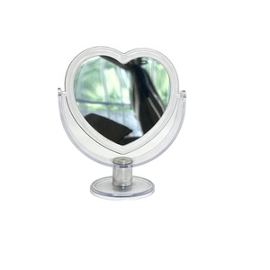 Personnalisation en usine <span class=keywords><strong>miroir</strong></span> cosmétique en forme de coeur d'amour coupé en plastique <span class=keywords><strong>miroir</strong></span> de maquillage de bureau à deux faces dans <span class=keywords><strong>la</strong></span> chambre à coucher pour <span class=keywords><strong>femme</strong></span> - Product Image 3