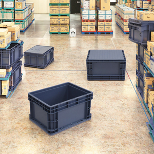 EU tiêu chuẩn biểu tượng tùy chỉnh rắn Stackable Thùng nhựa với nắp doanh thu hộp nhiệm vụ nặng nề lưu trữ Thùng Nhựa thùng - Product Image 2
