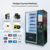 Distributeur automatique intelligent sans personnel 24h/24 avec interface tactile, accepteur de pièces/espèces, distributeur automatique extérieur pour en-cas et boissons