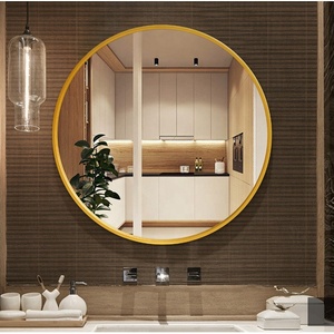 Fábrica al por mayor grande <span class=keywords><strong>blanco</strong></span> enmarcado elegante arte decoración montado en la pared <span class=keywords><strong>espejo</strong></span> redondo de aleación de aluminio <span class=keywords><strong>espejo</strong></span> - Product Image 2