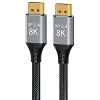 Alta calidad 2M Nylon DP 1,4 8k60hz OD 7,1mm oro PVC trenzado Cable de alambre de Metal para REPRODUCTOR DE DVD función estable Stock Polybag