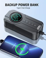 Compresseur d'air numérique portable 12V DC 150PSI avec pompe rapide, lumières LED et moniteur de pression des pneus 6000mAh ABS