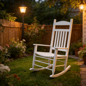 เก้าอี้โยกไม้ป็อปลาร์สไตล์เรโทรฟาร์มเฮาส์ เฟอร์นิเจอร์เนื้อสัมผัสพรีเมียมสุดหรู สำหรับห้องนอน พักผ่อน นั่งสบาย ตกแต่งห้อง - Product Image 2