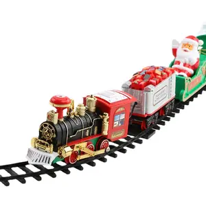 Venda quente Novos presentes de Natal brinquedos Elétrico acústico-luz pendurado Decoração árvore de Natal ferroviário carro Elétrico Natal trem