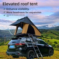 Carpa de Techo Triangular de Aluminio de Perfil Bajo, Carpa Rígida Impermeable Anticondensación con Colchón para Jeep, Viajes de Campamento al Aire Libre
