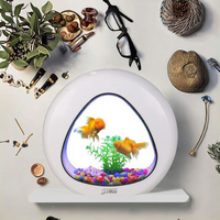 Aquarium de bureau de 1 gallon avec pompe de filtration pour poissons Betta, bassin en acrylique pour salon, livré en boîte