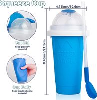 Nouvelle tasse à smoothie manuelle en silicone réutilisable et flexible pour l'été, à double paroi pour la préparation de glaces, 330 ml