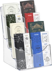 A4 A5 A6批发多口袋传单搁板支架台面宣传册分配器透明塑料展示架 - Product Image 3