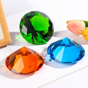 คริสตัลรูปเพชรอัญมณีขนาด50มม. สลักด้วยเลเซอร์ของชำร่วยงานแต่งกล่องกระดาษของขวัญสำหรับตกแต่งบ้าน - Product Image 2