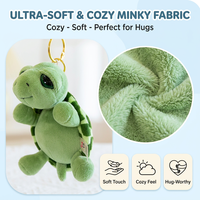 En stock, porte-clés en peluche tortue mignon, prêt à être expédié, pendentif animal marin en peluche, breloque de sac, accessoire Kawaii, CE EN71