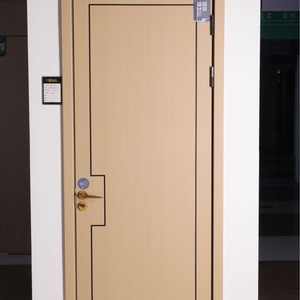 Puerta de MDF Contemporánea para Interiores, Acabado en Madera Oscura, Aislamiento Acústico, Apertura Manual, Superficie Acabada - Product Image 6